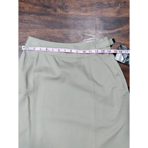 NWT Woolrich by John Rich & Bros High Waisted A-Line Midi Skirt Khaki Women's 6 - Picture 11 of 14